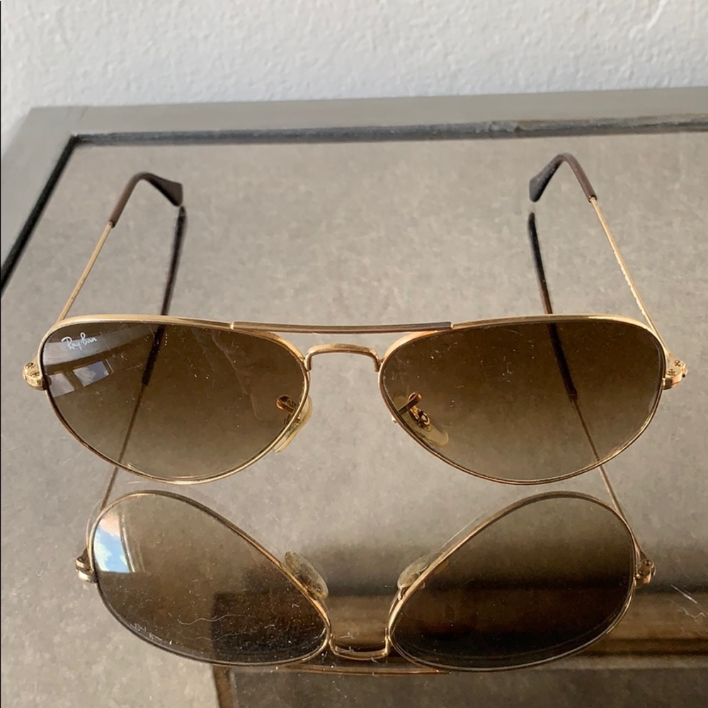 Ray-Ban gold aviator sunglasses